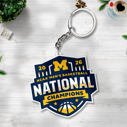 Michigan Wolverines 2026 Men's Basketball National Champions Custom Shape 2-sided Keychain – TANTN22128