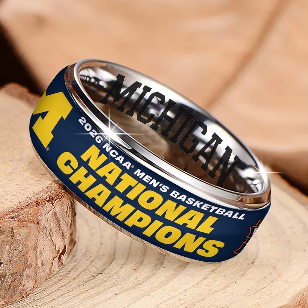 Michigan Wolverines 2026 Men's Basketball National Champions Custom Alloy Ring – TANTN22142