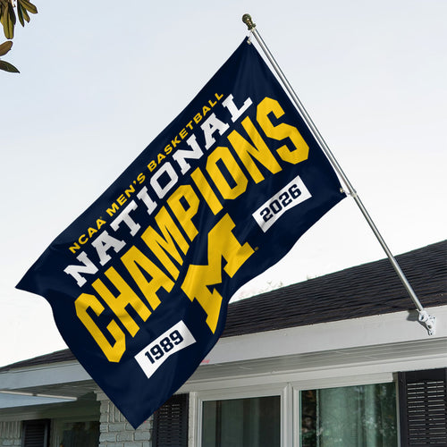 Michigan Wolverines 2026 Men's Basketball National Champions 3D Double-side House Flag – TANTN22192