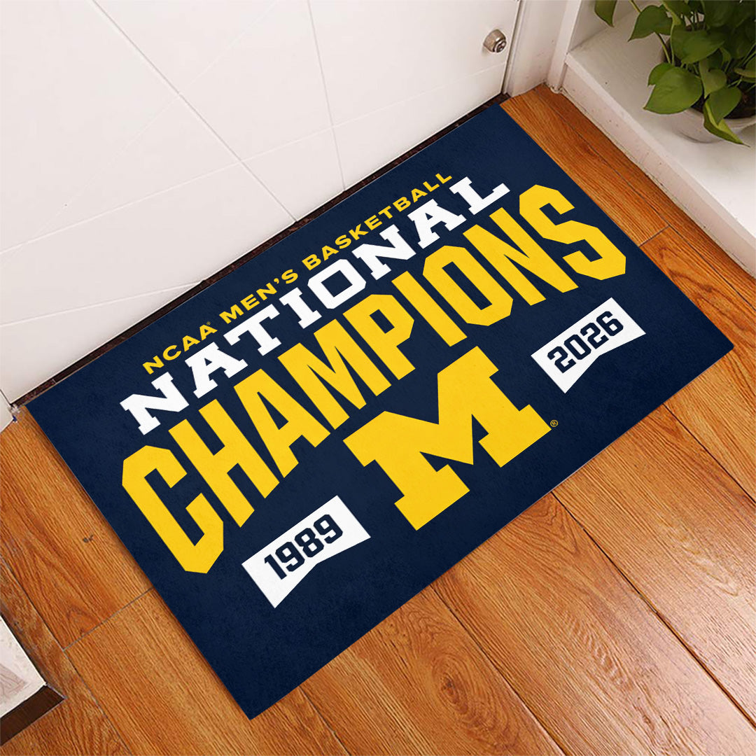 Michigan Wolverines 2026 Men's Basketball National Champions Custom Doormat – TANTN22288