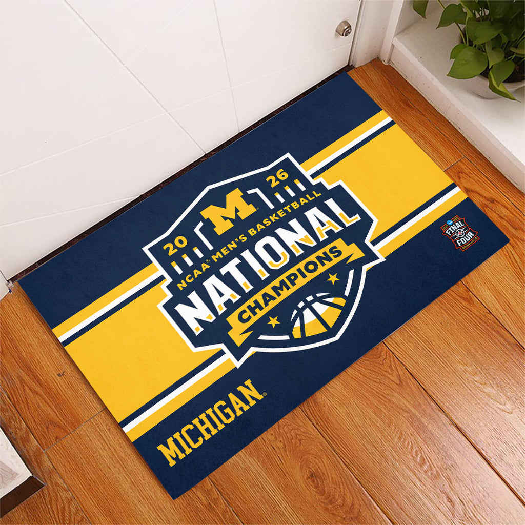 Michigan Wolverines 2026 Men's Basketball National Champions Custom Doormat – TANTN22289