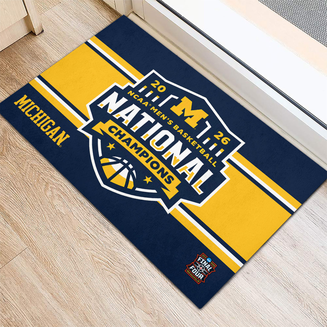 Michigan Wolverines 2026 Men's Basketball National Champions Custom Doormat – TANTN22289