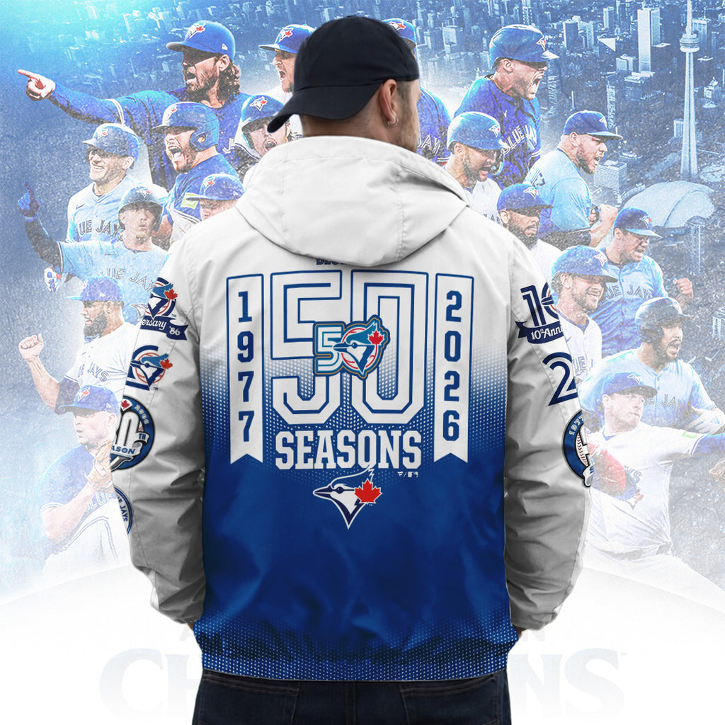 Toronto Blue Jays 50th Anniversary 3D Windbreaker Jacket – TANTN22455