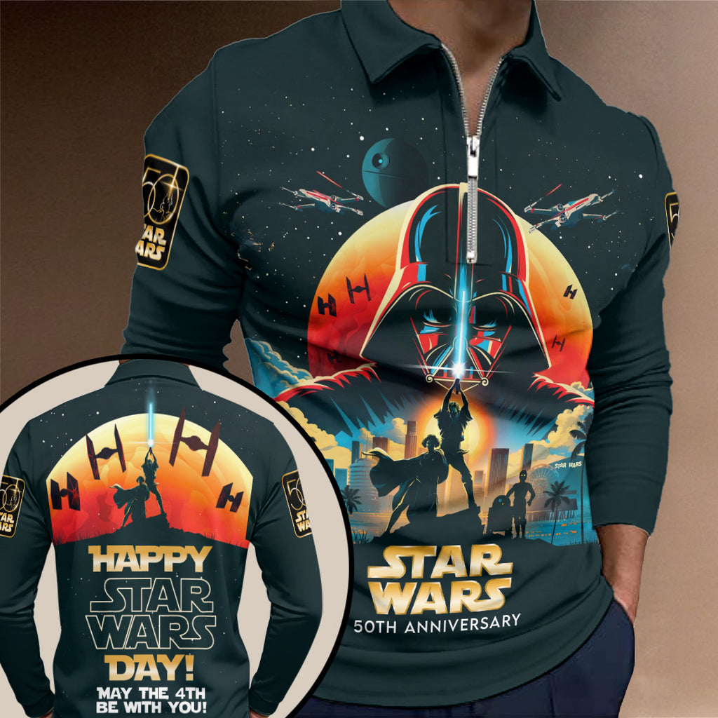 Star Wars 50th Anniversary Zip Polo Shirt – TANTN22513