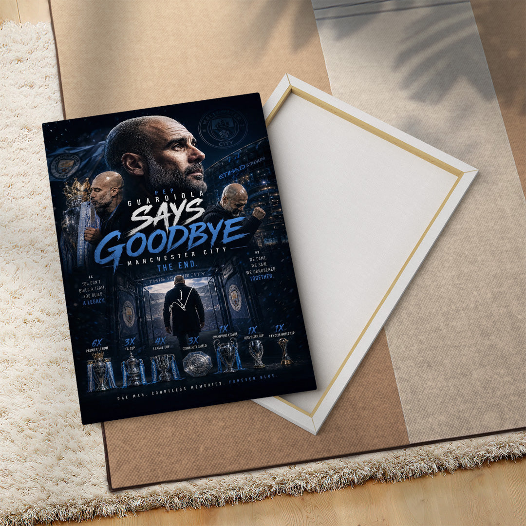 Manchester City x Pep Guardiola Rectangle Canvas With Inner Frame – TANTN22993