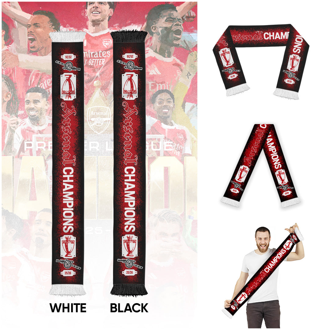 Arsenal FC Premier League Champions 25/26 Ruffneck Soccer Scarf – TANTN23039