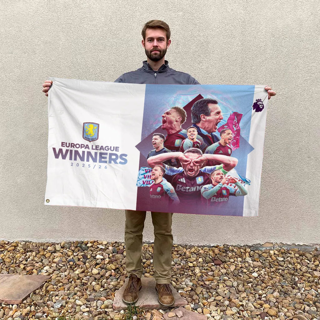 Aston Villa Europa League Winners 25/26 3D Double-side House Flag – TANTN23061
