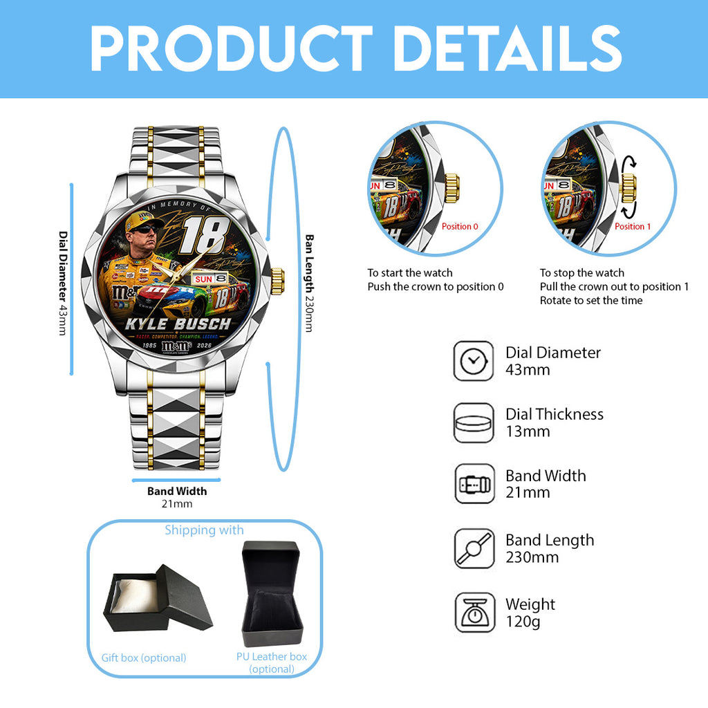 Kyle Busch Alloy Luxury Quartz Watch – TANTN23206