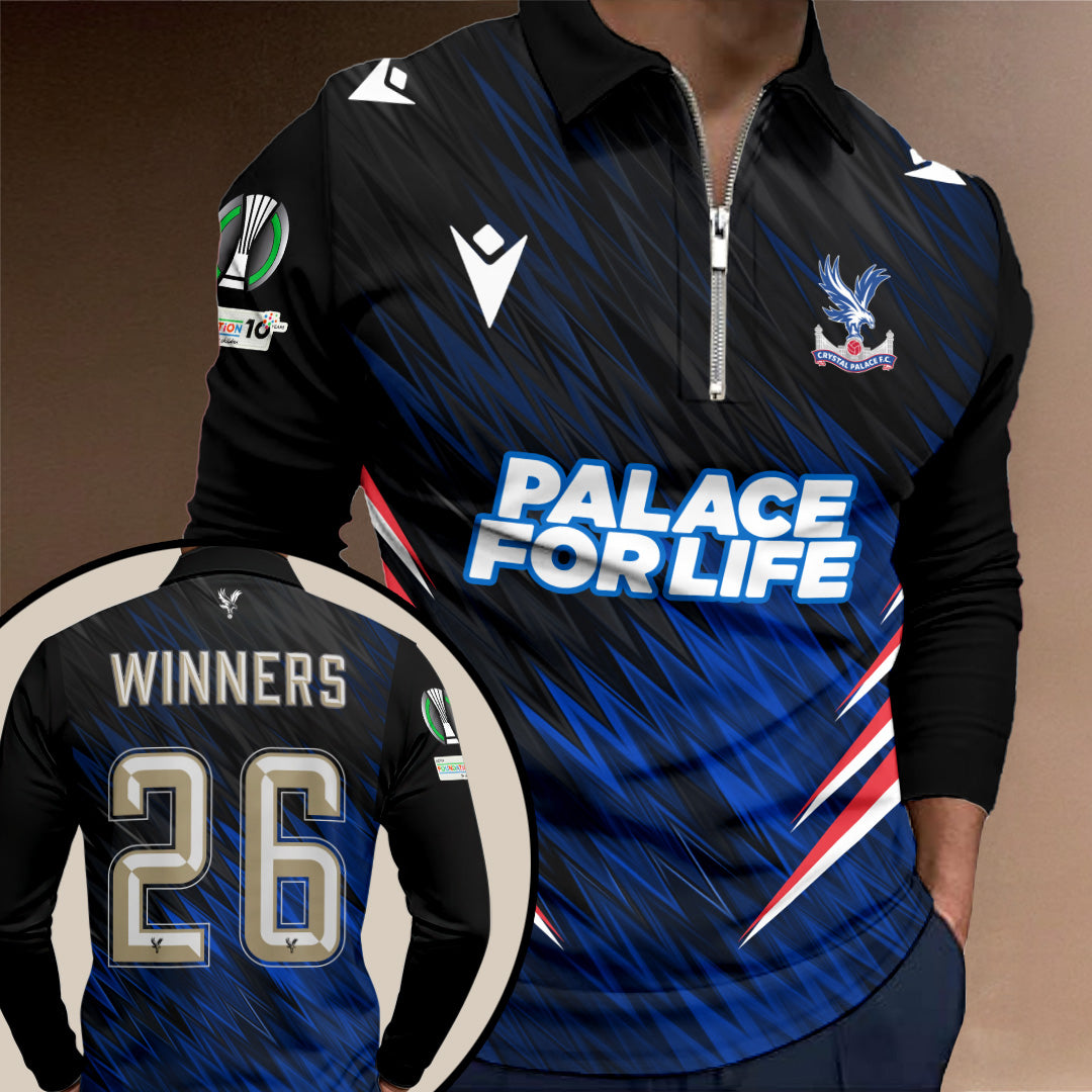 Crystal Palace FC UEFA Conference League Winners 2026 Zip Polo Shirt – TANTN23370
