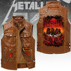 Metallica Tour 2026 Premium 2D Sleeveless Leather Vest – TANTN23395