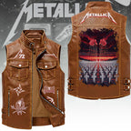 Metallica Tour 2026 Premium 2D Sleeveless Leather Vest – TANTN23397
