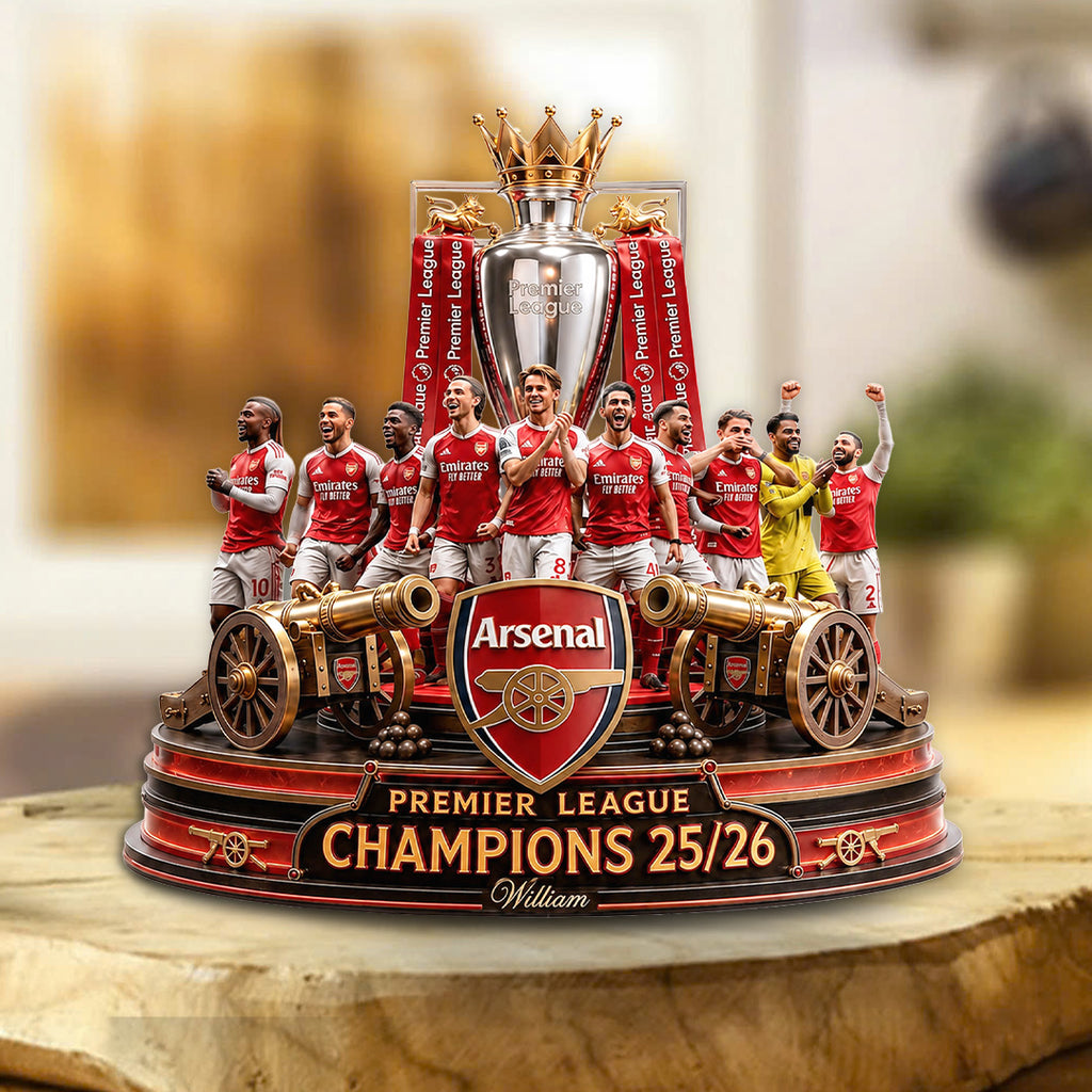 Arsenal FC Premier League Champions 25/26 Custom Shape Acrylic Plaque – TANTN23492