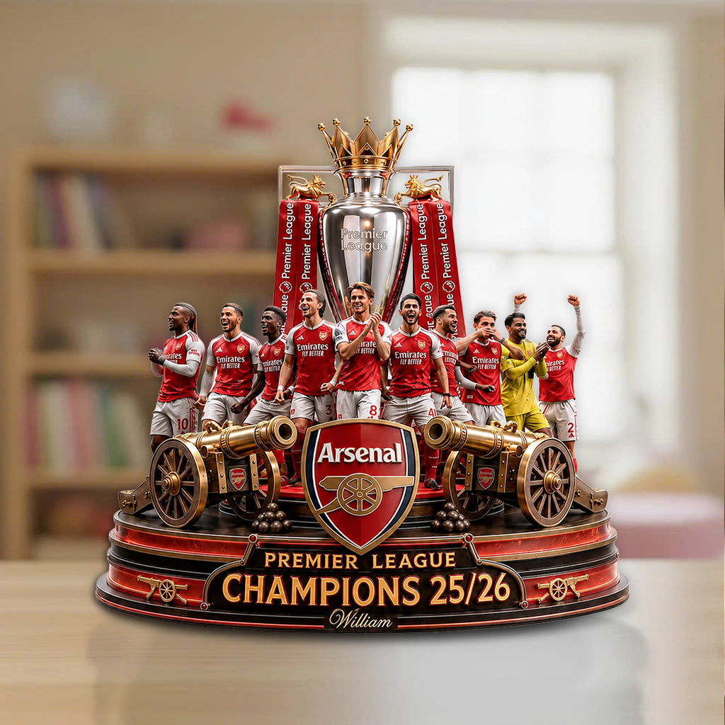 Arsenal FC Premier League Champions 25/26 Custom Shape Acrylic Plaque – TANTN23492