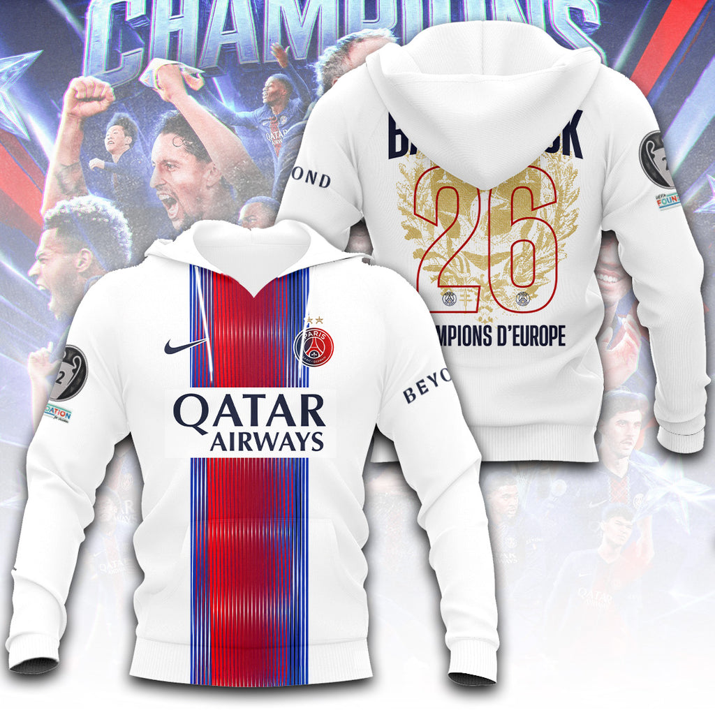 Paris Saint-Germain Champions of Europe 25/26 3D Apparel – TANTN23549