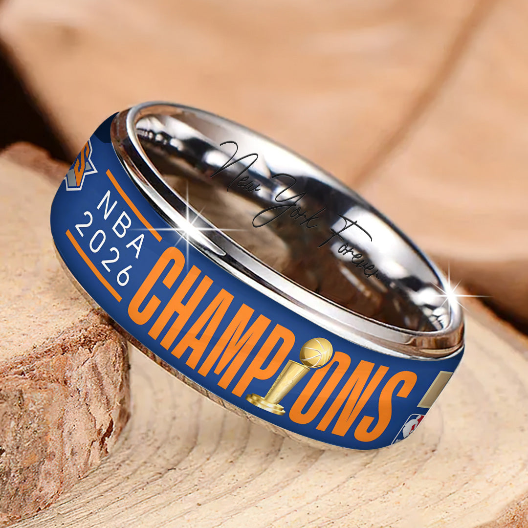 New York Knicks NBA Finals Champions 2026 Custom Alloy Ring – TANTN23647
