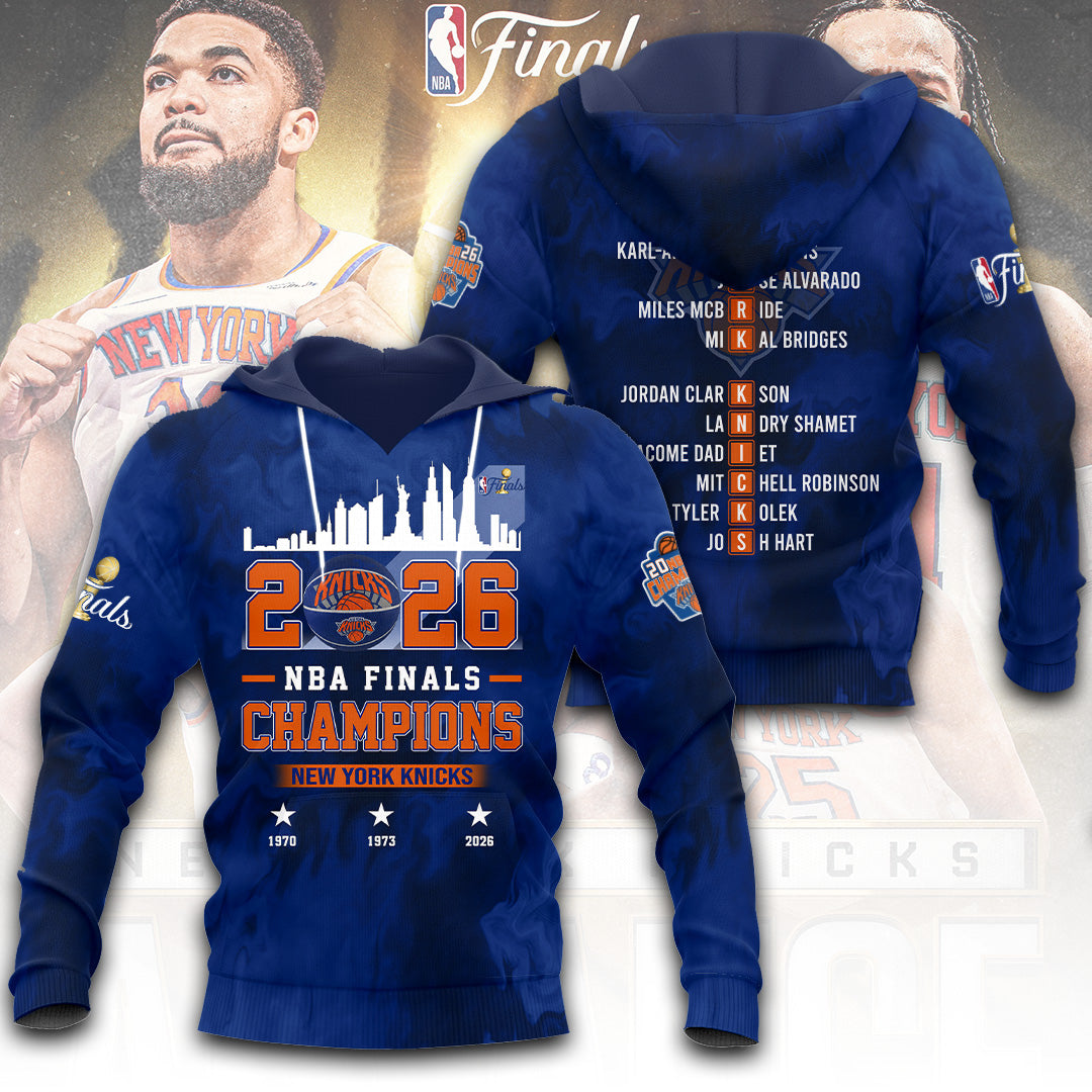 New York Knicks NBA Finals Champions 2026 3D Apparel – TANTN23666