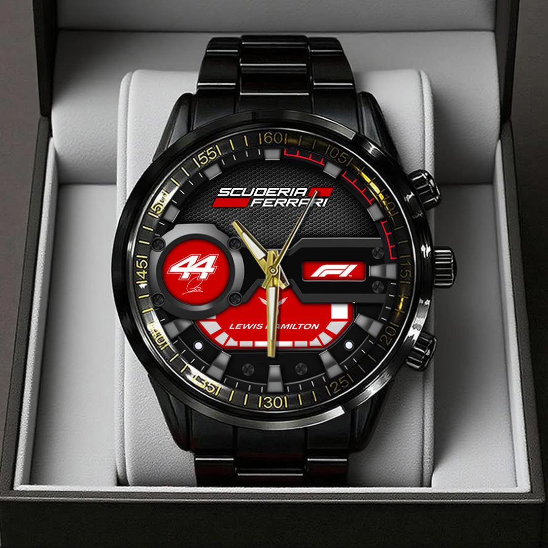 Scuderia Ferrari x Lewis Hamilton Black Stainless Steel Watch – TANTN23692