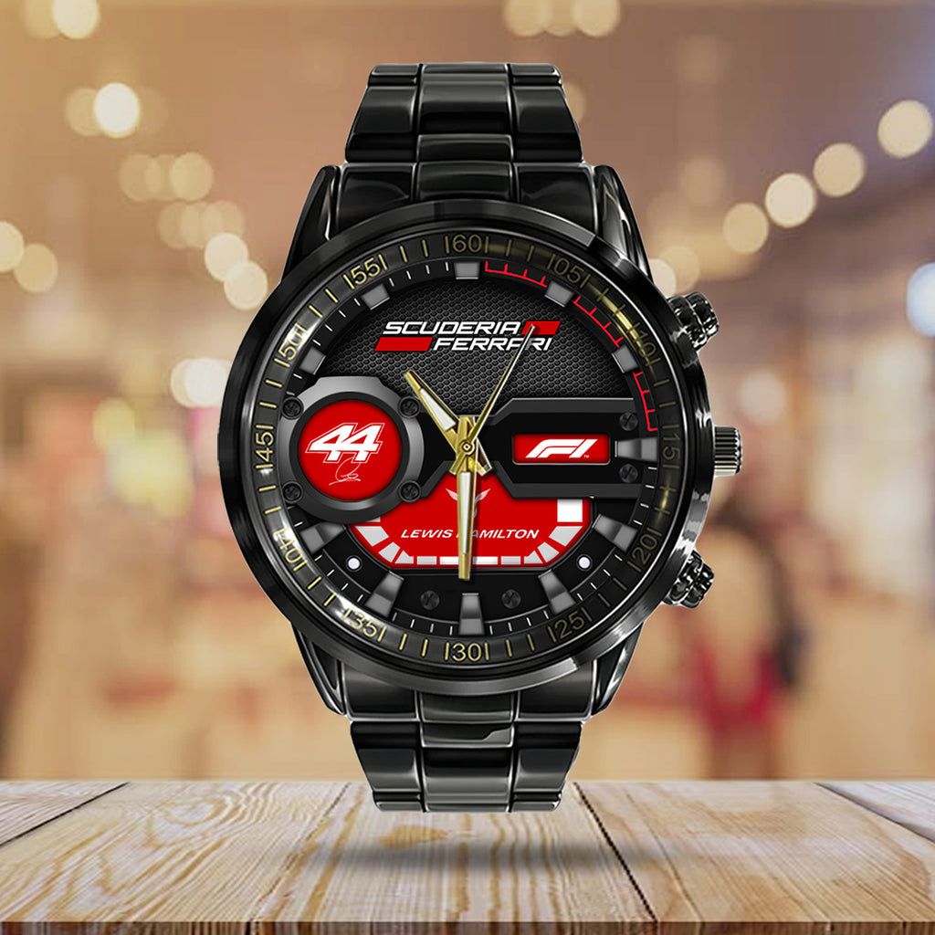 Scuderia Ferrari x Lewis Hamilton Black Stainless Steel Watch – TANTN23692