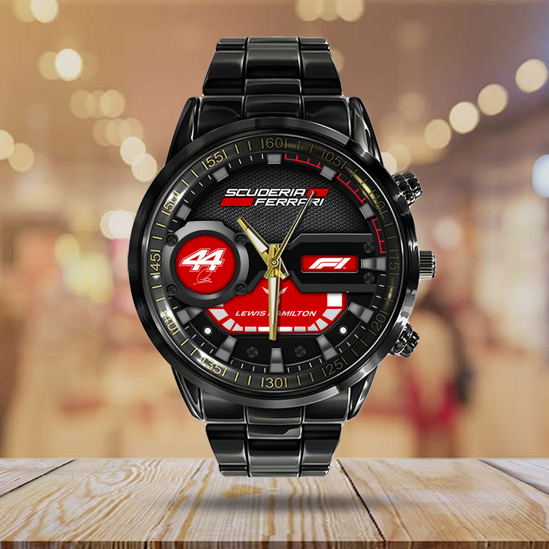 Scuderia Ferrari x Lewis Hamilton Black Stainless Steel Watch – TANTN23692