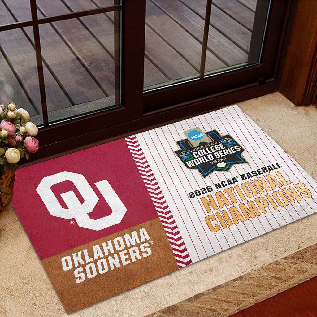 Oklahoma Sooners 2026 NCAA Baseball Men's College World Series Champions Doormat – TANTN23832