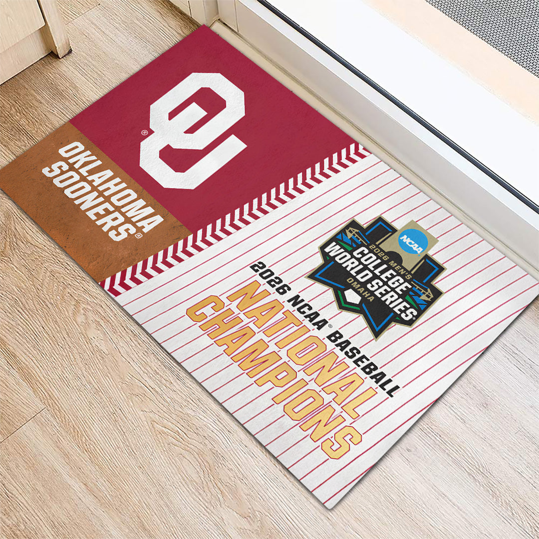 Oklahoma Sooners 2026 NCAA Baseball Men's College World Series Champions Doormat – TANTN23832