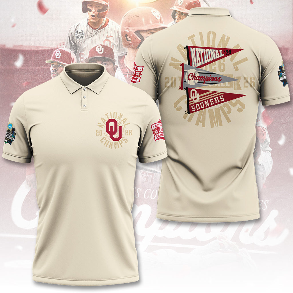 Oklahoma Sooners 2026 NCAA Baseball Men's College World Series Champions 3D Apparel – TANTN23842