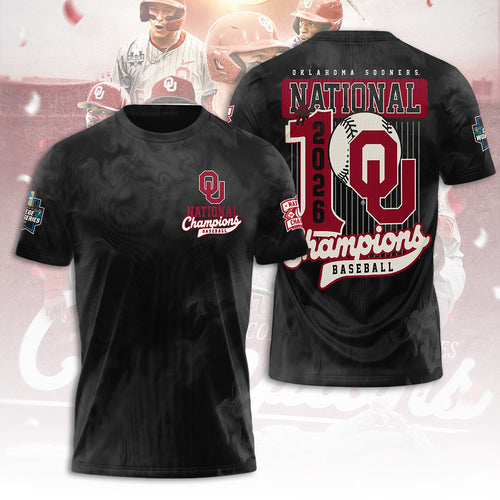 Oklahoma Sooners 2026 NCAA Baseball Men's College World Series Champions 3D Apparel – TANTN23843