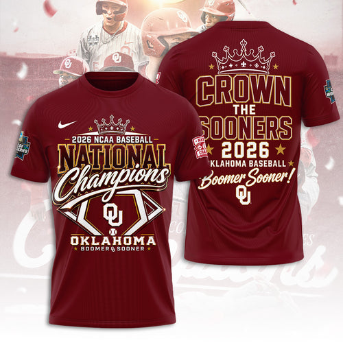 Oklahoma Sooners 2026 NCAA Baseball Men's College World Series Champions 3D Apparel – TANTN23858