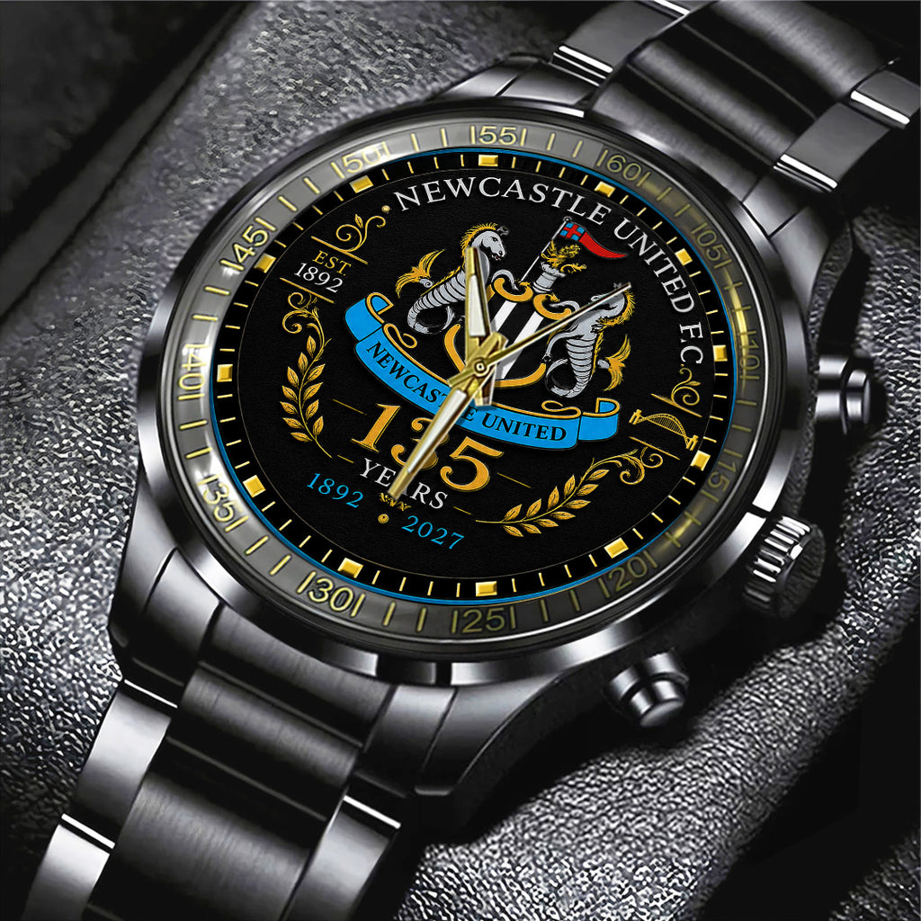 Newcastle United 135th Anniversary Black Stainless Steel Watch – TANTN24185