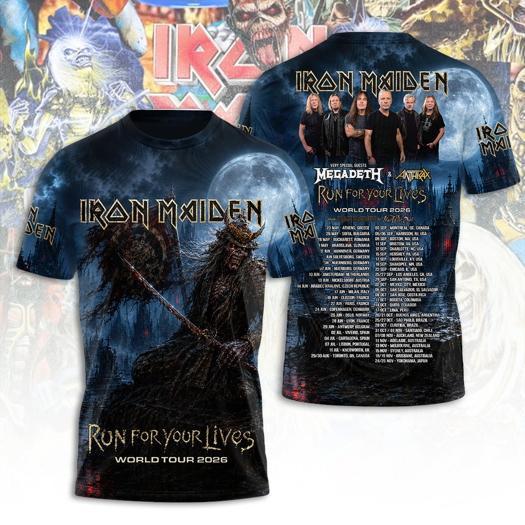 Iron Maiden Tour 2026 3D Apparel – TANTN24314