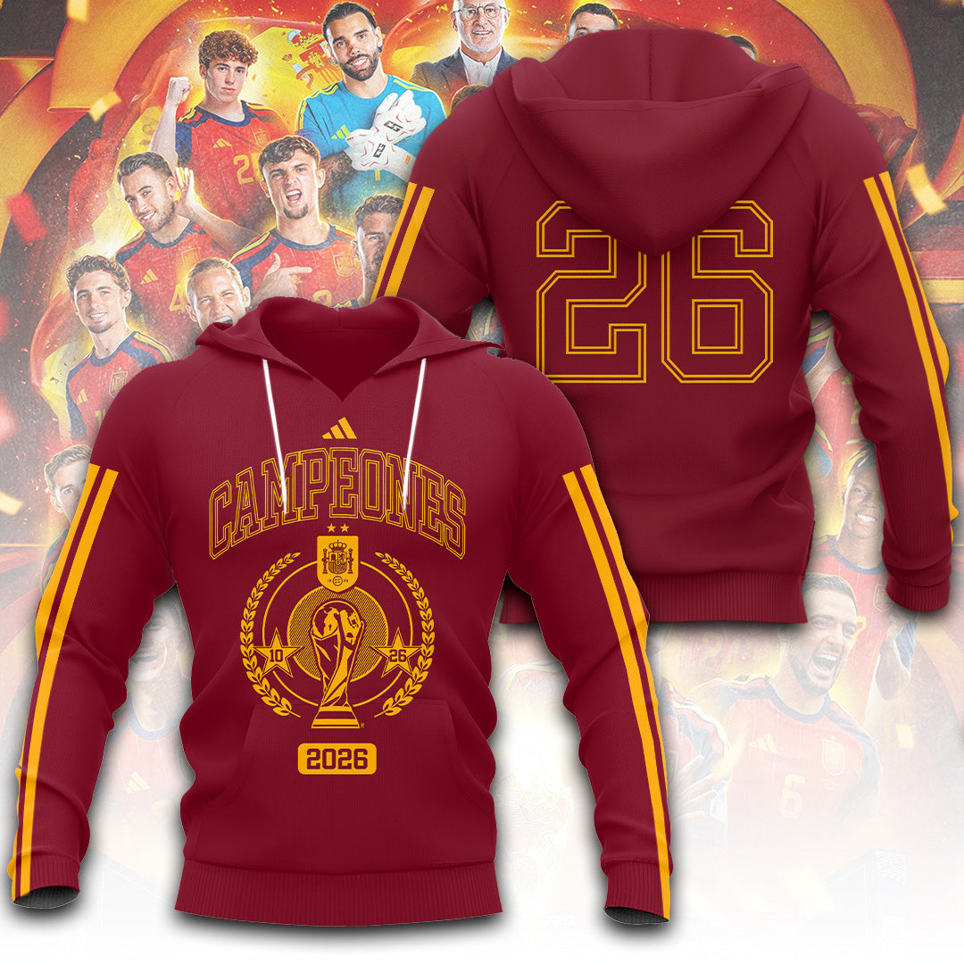 Spain National Team 2026 FIFA World Cup Champions 3D Apparel – TANTN24362