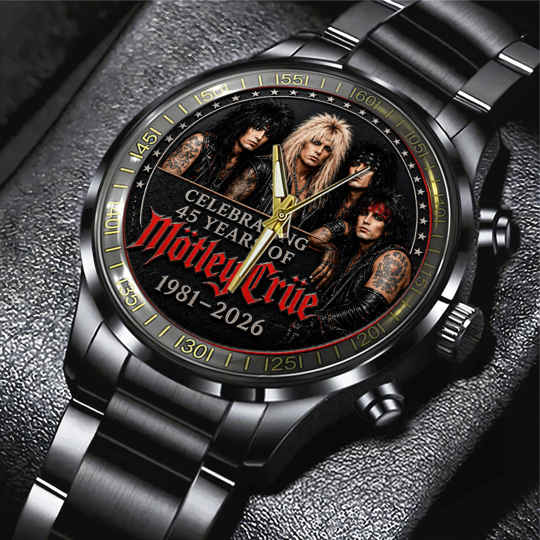 Mötley Crüe 45 Years Anniversary Black Stainless Steel Watch – TANTN24551