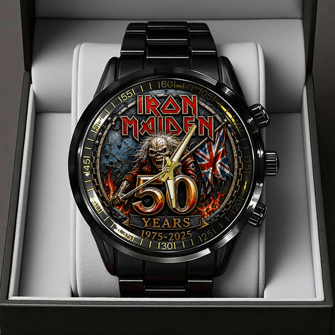 Iron Maiden 50 Years Anniversary Black Stainless Steel Watch – TANTN24560