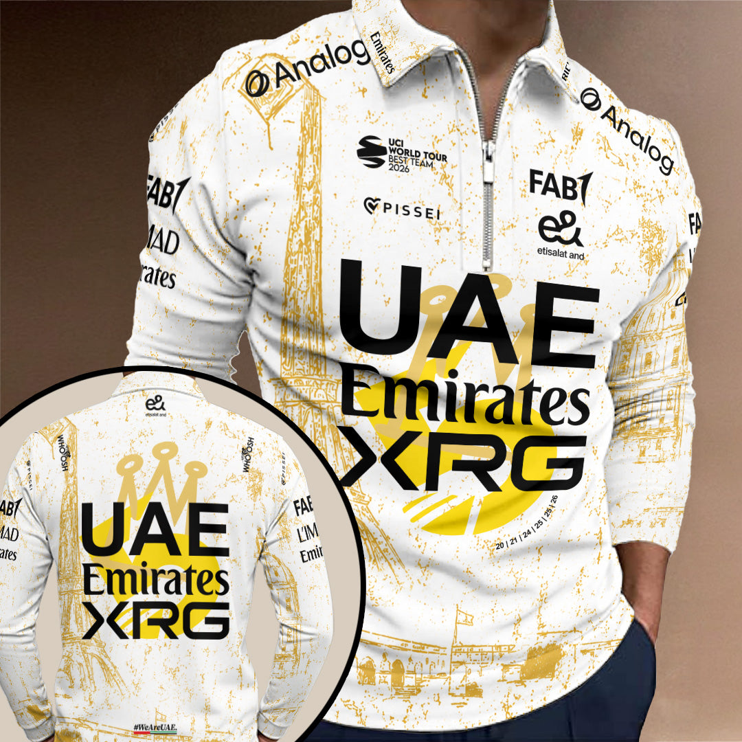 UAE Team Emirates 5th Tour de France Victory Zip Polo Shirt – TANTN24593
