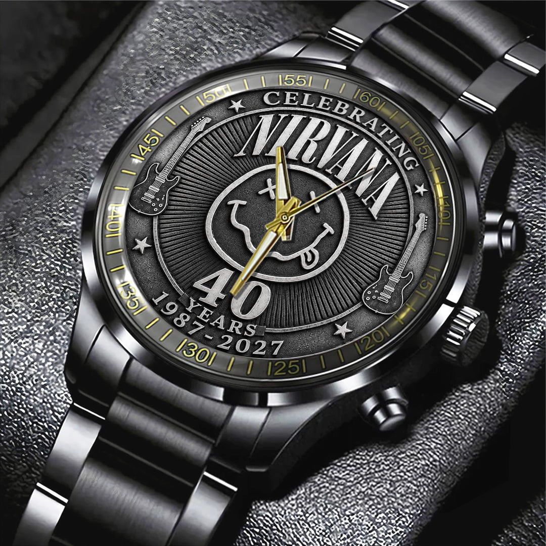 Nirvana 40th Anniversary Black Stainless Steel Watch – TANTN24641