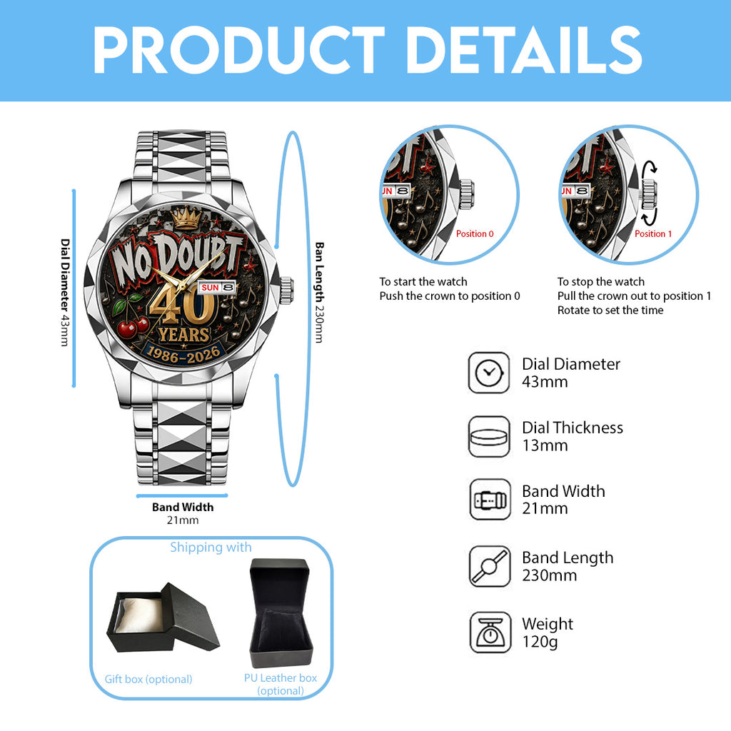 No Doubt 40th Anniversary Alloy Luxury Quartz Watch – TANTN24666
