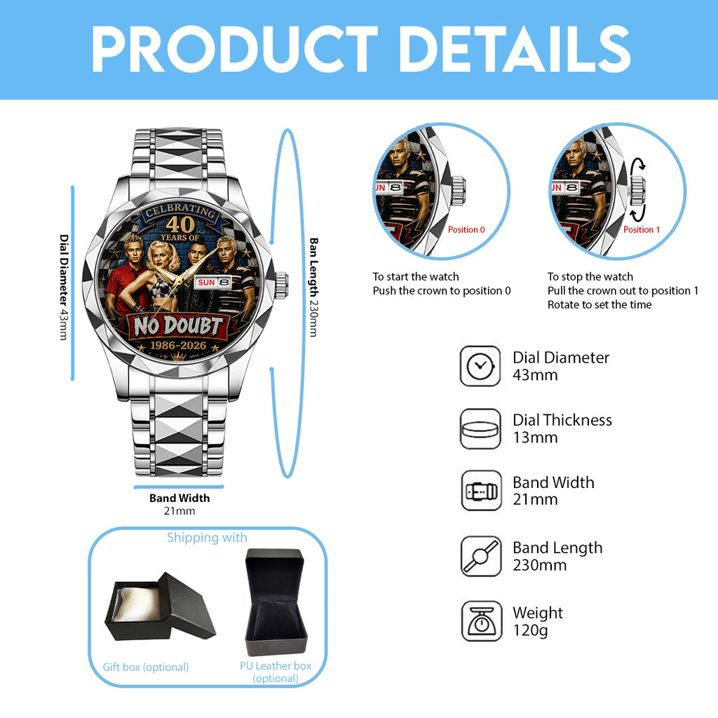 No Doubt 40th Anniversary Alloy Luxury Quartz Watch – TANTN24668