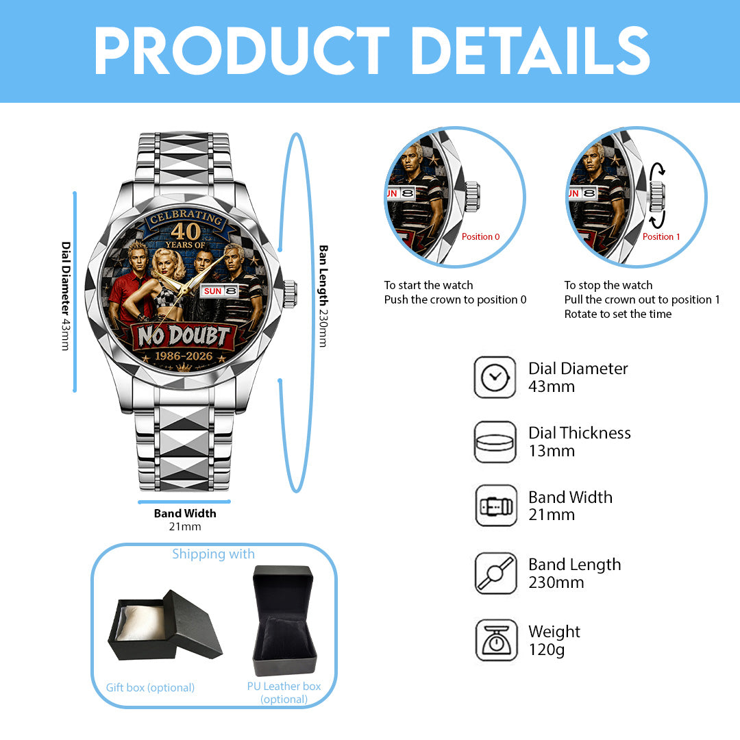 No Doubt 40th Anniversary Alloy Luxury Quartz Watch – TANTN24668