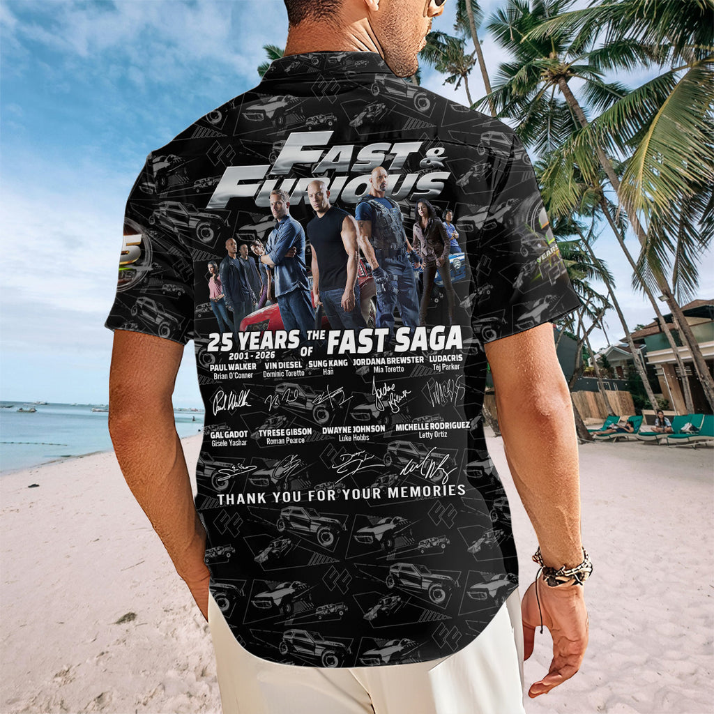 Fast & Furious 25th Anniversary Short Sleeve Button-Down Shirt – TANTN24790