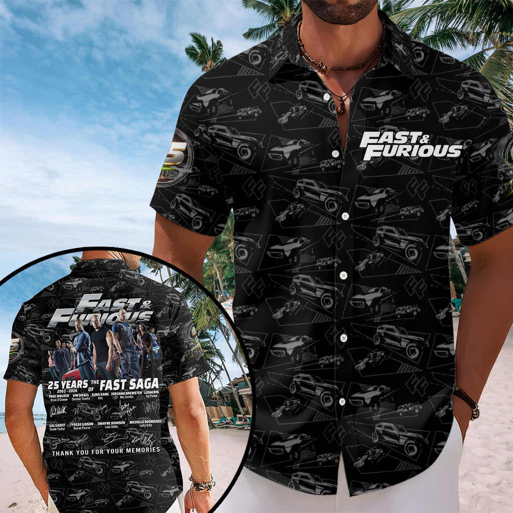 Fast & Furious 25th Anniversary Short Sleeve Button-Down Shirt – TANTN24790