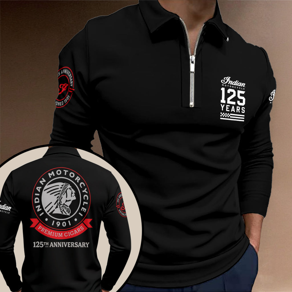 Indian Motorcycle 125th Anniversary Zip Polo Shirt – TANTN24830