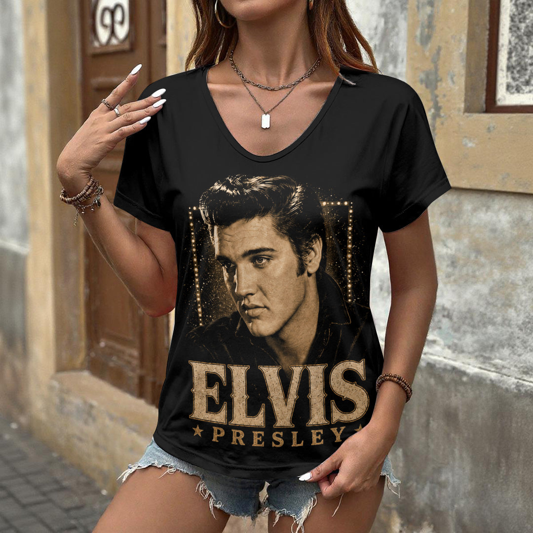 Elvis Presley 3D Women's V-Neck T-Shirt – TANTN24840