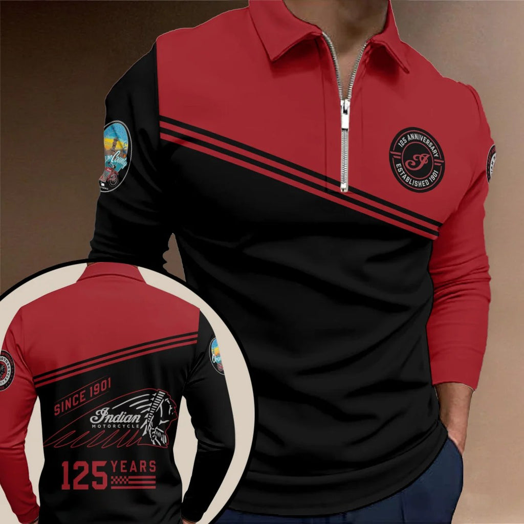 Indian Motorcycle 125th Anniversary Zip Polo Shirt – TANTN24968