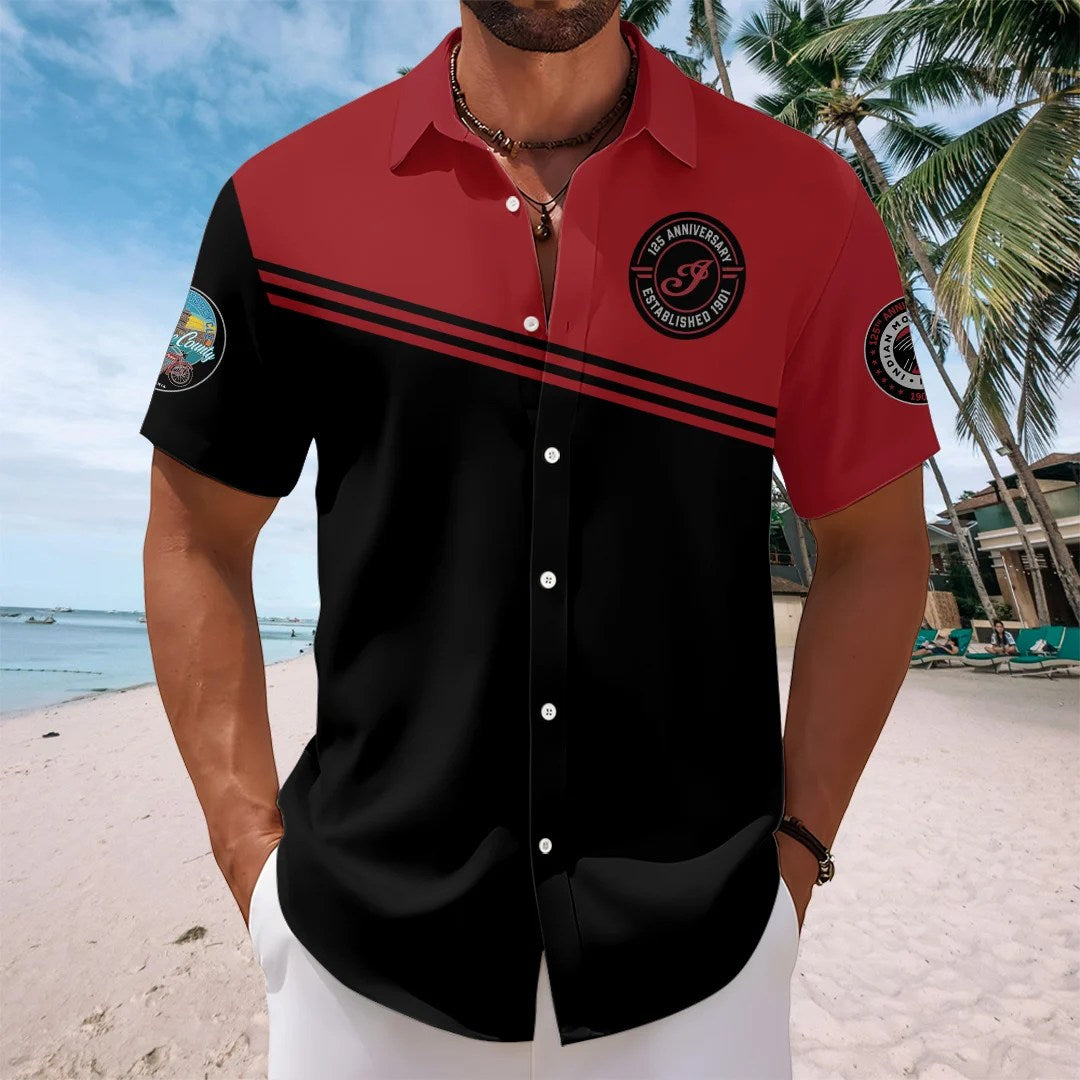 Indian Motorcycle 125th Anniversary Short Sleeve Button-Down Shirt – TANTN24969