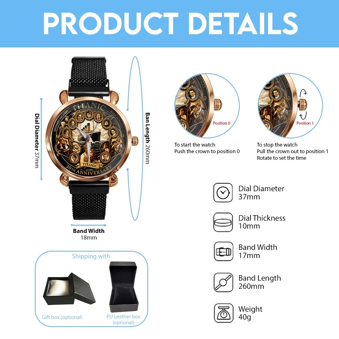 Titanic 30th Anniversary Mesh Strap Quartz Watch – TANTN25316