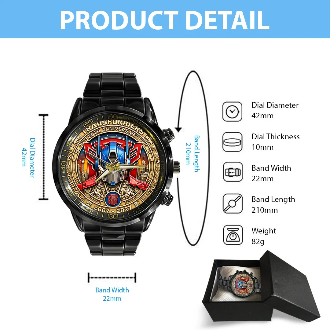 Transformers 20th Anniversary Black Stainless Steel Watch – TANTN25629
