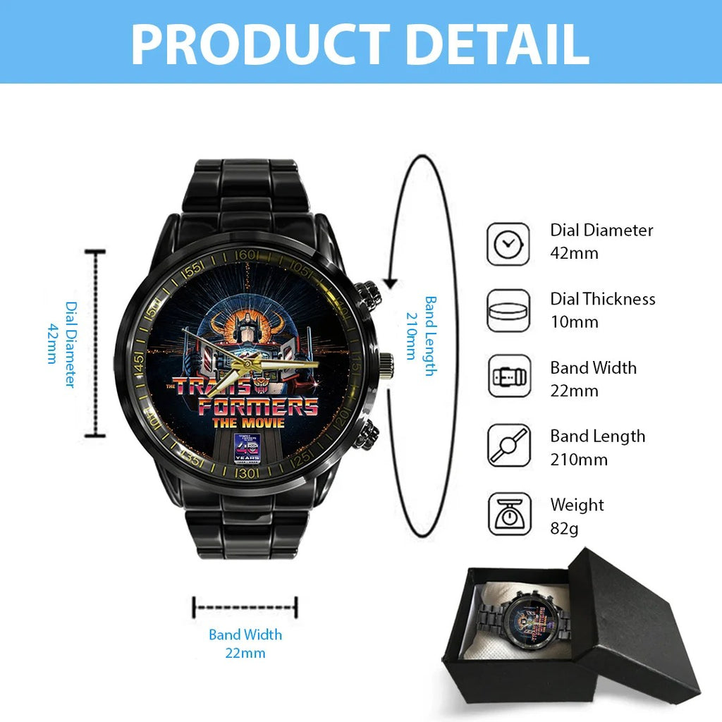 The Transformers: The Movie 40th Anniversary Black Stainless Steel Watch – TANTN25688