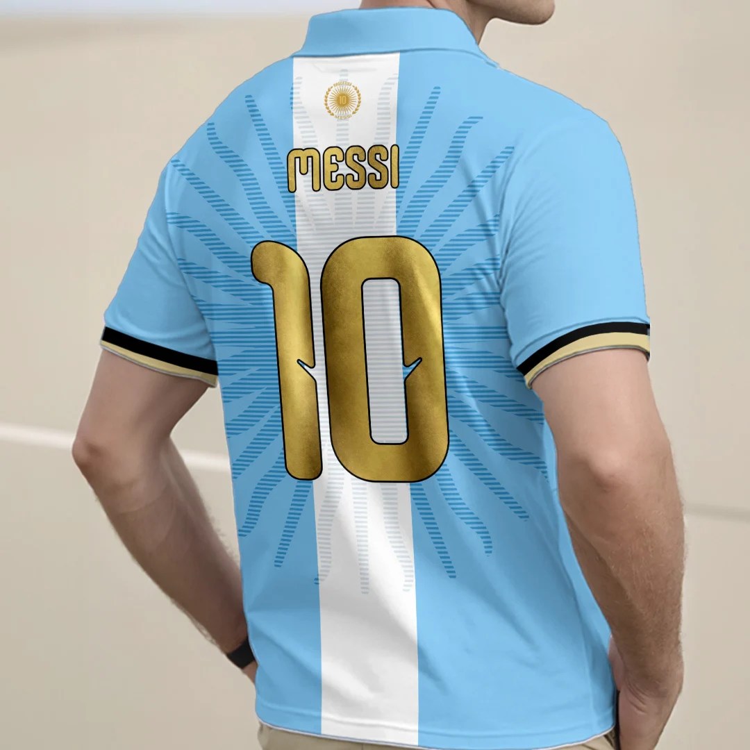 Argentina National Football Team x Lionel Messi Farewell Zip Polo Shirt – TANTN25703