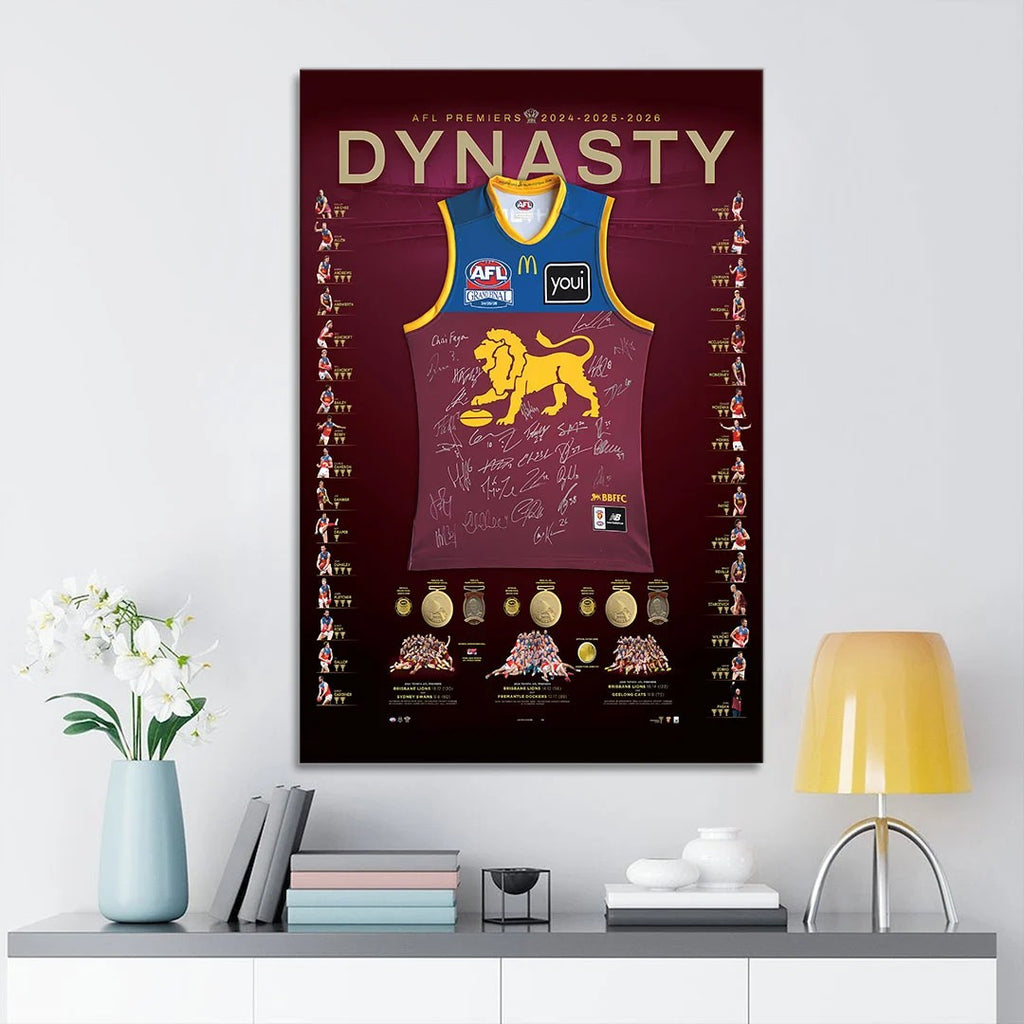 Brisbane Lions 2026 AFL Premiers Canvas With Inner Frame – TANTN25813