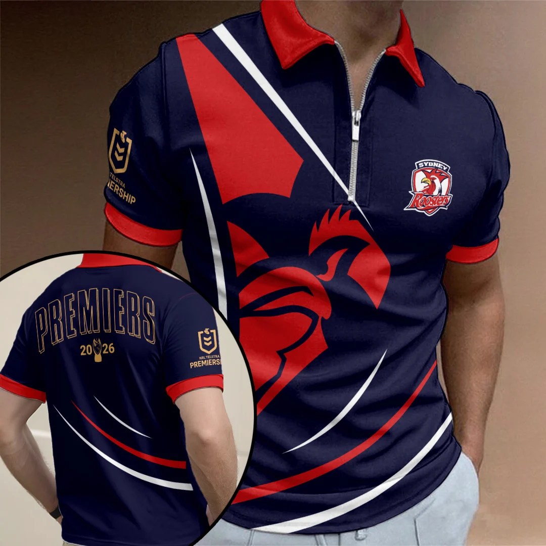Sydney Roosters 2026 NRL Premiers Zip Polo Shirt – TANTN25934